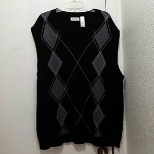 Men's Concepts Argyle Sleeveless Black Vest 2XLT